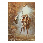 Vintage abstraktne maal Romantiline paar Perekaunistus Seinarippumine &Otilde;limaal Seinakunst Pilt Cuadros Taust Seinakaunistus 40x60cm