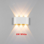 IP65 LED-seinavalgusti v&auml;listingimustes veekindel aiavalgustus alumiiniumist AC86-265 siseruumides magamistoas elutoa trepid seinavalgusti HMKH YSXX 6W/white light valge