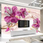 3D kolmem&otilde;&otilde;tmelised lilleehted Seinamaal Elutoa TV Taust Seinakaunistus Seinamaaling Reljeef Lille Fototapeet 200 cm(W) x 140 cm(H)
