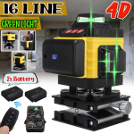 4D 360 16 rida lasernivelleeriv isetasanduv lasertase vertikaalne horisontaalne risti roheliste joontega lasernivelleerimismasin statiiviga
