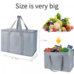 Isoleeritud korduvkasutatavad toidukotid Isoleeritud toidukaubaveokotid Vastupidavad, vastupidavad, suured p&uuml;stised kokkupandavad, vastupidavad t&otilde;mblukuga korduvkasutatavad s&auml;&auml;stvad kandekotid 41cm&times;23cm &times; 33cm hall