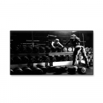 Fitness Girl Print Poster Motivatsioon L&otilde;uend Maalimine Mustvalge Treening J&otilde;usaal seinakunstiprintsid Hantlitega J&otilde;usaali kaunistamine 20x40cm no frame