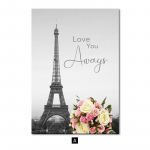 P&otilde;hjamaade Pariisi Eiffeli torni l&otilde;uend Maastikumaal Sein Plakat Kitarr Roos Lilled Kunstitr&uuml;kk Kaasaegne elutuba Kodukaunistus A4 21x30cm No Frame