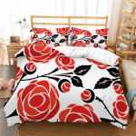 Punase roosi voodipesukomplekt paarile tekikott padjap&uuml;&uuml;r kodu voodipesukomplekt AU/EL/USA t&auml;issuuruses &uuml;he-/kaheinimesevoodi kodu kaunistus Baby 100x135cm