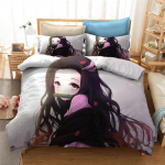 kemila kodu 3D voodipesukomplekt suur Jaapan 3D Anime Deemon Slayer Tekikotid Tr&uuml;kitud Lohjatud Voodiriided 2pcs 135x200cm