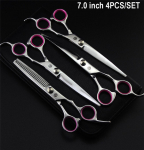 Profional Pet Groomg k&auml;&auml;ride komplekt 7 ch 8 ch H Cuttg Thng Curved Pet Clipper koerak&auml;&auml;rid 4 tk komplekt ja kott