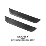 For Tesla Model Y Car Protection Cover Rear Door sill Anti Kick Plate Interior Decoration Tuning 2pcs black