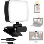 Videokonverentsi valgusti, fotovalgusti klambri ja USB-kaabliga, 120 LED-i ja 3 valgusrežiimi, voogedastusvalgusti, h&auml;mardatav videovalgusti