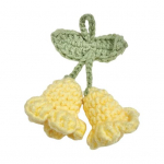 K&auml;sitsi valmistatud lillega kootud v&otilde;tmehoidja naiste heegeldatud villased lillekoti ripatsid kollane