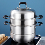 Aurupott toiduvalmistamiseks 11,8-tollised kaanega aurupotid Kahetasandiline roostevabast terasest aurupott Mitmeotstarbeline k&ouml;&ouml;gin&otilde;u k&auml;epidemega k&ouml;&ouml;giviljade jaoks 30CM