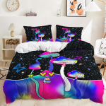 3D Magic Mushroom seeria voodipesukomplekt Metsataime tekikott padjap&uuml;&uuml;r 2/3 t&uuml;kki AU180 * 210 t&auml;issuuruses kiiresti kuivav t&otilde;mblukk pehme kodutekstiil Baby 100x135cm