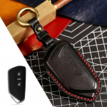 Nahast auto v&otilde;tme&uuml;mbrise kate VW Volkswagen Golf 8 MK8 ID 3 ID 4 jaoks Skoda Octavia 4 A8 Seat Leon MK4 Cupra Formentor must
