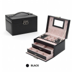 Kahe sahtliga ehtehoidik, peegliga lukustatav, s&otilde;rmuste, k&auml;ev&otilde;rude, k&otilde;rvar&otilde;ngaste, kaelakeede, sametvoodri, emadep&auml;evakingituste jaoks