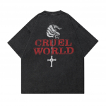 2024 Streetwear Cruel World kirjatr&uuml;kiga unisex T-s&auml;rk S must
