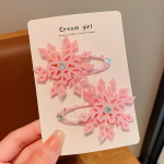 2tk Snowflake Juukseklamber Armas Printsess Armas T&uuml;druk Juuksen&otilde;el Laste Peakatted Juukseklamber Juuste Aksessuaarid Juuksehooldusvahendid