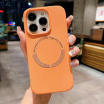 Vedel silikoon Magsafe'i juhtmeta laadimis&uuml;mbrisele iPhone 15 14 13 12 11 Pro Max Plus magnetilise pehme soomuskatte jaoks iphone 11 oranž
