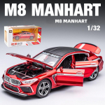 1/32 Scale M8 Manhart Diecast automudeli m&auml;nguasi, tagasit&otilde;mmatav m&auml;nguasi koos heli ja valgusega lastele V&auml;ikelastele poistele T&uuml;drukutele 1/32-16x6.3x5.1cm