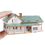 Sel ajal oli mini lihtne jaam Gaeun Station Wood Assembly Kit Korea 3D Puzzle gray