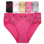 Naiste puuvillased p&uuml;ksid seksika mustriga alusp&uuml;ksid Moodne hingav pesu keskmise k&otilde;rgusega naiste aluspesu intiimpesu 6 tk/partii 2XL