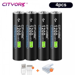 CITYORK 1,5 V USB liitium-ioon AA+AAA laetavad akud AAA 1200mWh AA 3000mWh liitiumaku 1,5v AA AAA USB-kaabliga 4aaa