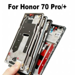 6.78 Huawei Honor 70 Pro + Plus'i keskmine raam, esipaneeli korpus, LCD tugihoidik, tagaplaat, &scaron;assii FNE-AN00 FNE-NX9 Honor 70 pro Black