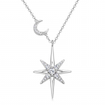 Uus t&auml;is Moissanite Star Ripats Kaelakee Naiste Moissanita Lab Teemant Kaelus Chian 100% S925 Sterling H&otilde;beda Abielu Ehted h&otilde;be