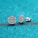 Moissanite'i k&otilde;rvar&otilde;ngad 0,5CT 1CT valge kullaga kaetud sterlingh&otilde;bedaga D VVS1 Lab teemantlilledega k&otilde;rvar&otilde;ngad naistele Total carat 0.48ct