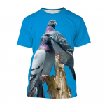 Loom Lind Tuvi 3D Prindiga Suvised T-s&auml;rgid Streetwear Meeskonna Kaelusega T-s&auml;rk L&uuml;hikeste Varrukatega Harajuku &Uuml;lem&otilde;&otilde;dulised Meeste Naiste Topid Riietus XL