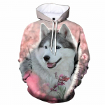 Kevad-s&uuml;gismood armas Siberi husky 3D-prindiga Meeste Naiste Laxity Hoodie Juhuslik Suurem&otilde;&otilde;tmeline pol&uuml;estrist Populaarne dressipluus meeste r&otilde;ivad 5XL