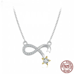 S925 Sterling Silver Infinity Love ripats kaelakee Meteor kaelakett naistele juubelikingitus peened ehted