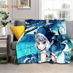Multifilm 3D Gawr Gura Hololive armas tekk, pehme tekk koju Magamistoa voodi diivan Pikniku reisikontori kattetekk lastele 75x90cm