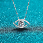 S925 Sterling Silver Devil's Eye Moissanite ripats Kaelakee D v&auml;rvi 0,5CT Lab Teemant Naiste mood Kaelakee Peened ehted 45cm