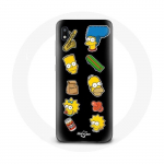 &Uuml;mbris Samsung Galaxy A10 Simpsonite kleebiste mustal taustal