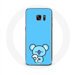 Samsung Galaxy S6 Bangtan BTS BT21 Koya RM sinise taustaga &uuml;mbris