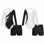 Lastele, t&uuml;drukutele, stiilne r&otilde;ivakomplekt uisutreeninguks, kandke r&otilde;ivaid pikkade varrukatega kontrastv&auml;rvi trikood ja l&uuml;hikesed p&uuml;ksid 5-6 Years burgundiapunane/must