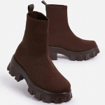 Naiste saapad Elastsed platvormsaapad Hingavad kevadsuvised kontsad Botas Mujer Slip On Poolsaapad Elegantsed kontsaga kingad naistele 40 kohv