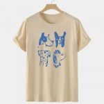 Cartoon Dogs Printing Kpop valged T-s&auml;rgid Naljakad unisex naiste riided l&uuml;hikeste varrukatega 100% puuvillast vabaaja topid Koeraarmastaja T-s&auml;rgid Unisex L