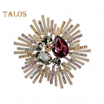 Unisex pross, lille kuju, kivist dekoor Retrokott &uuml;likond mantel krae m&uuml;ts sall kaunistus riided n&ouml;&ouml;pn&otilde;el pidu ballile pruut pulmar&otilde;ivad ehted sinine