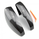 2Pcs For Volkswagen VW Polo MK5 6R 6C ABS Side Rear view Mirror Cover Replacement Shell Trim Black Side Mirror Caps Accessories Carbon black