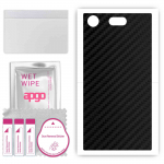apgo Protective Skin Sticker for the back compatible with Sony Xperia XZ1 Compact, Wrap Film, Foil, Vinyl - Pattern Carbon Black