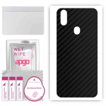 apgo Protective Skin Sticker for the back compatible with Kruger&Matz Flow 7, Wrap Film, Foil, Vinyl - Pattern Carbon Black