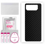 apgo Protective Skin Sticker for the back compatible with Asus ROG Phone 6D, Wrap Film, Foil, Vinyl - Pattern Carbon Black