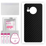 apgo Protective Skin Sticker for the back compatible with Sharp Aquos R8, Wrap Film, Foil, Vinyl - Pattern Carbon Black