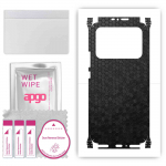 apgo Protective Skin Sticker for the back+sides compatible with Xiaomi Mi 11 Ultra, Full Wrap Film, Foil, Vinyl - Pattern Black Honeycomb