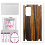 apgo Protective Skin Sticker for the back+sides compatible with Samsung Galaxy A23, Full Wrap Film, Foil, Vinyl - Pattern Tigerwood