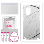 apgo Protective Skin Sticker for the back+sides compatible with Realme GT 5G, Full Wrap Film, Foil, Vinyl - Pattern White Marble