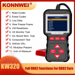 KONNWEI KW320 Obd2 autoskanner Obd auto t&ouml;&ouml;riistad Obd 2 diagnostikat&ouml;&ouml;riist, professionaalne autoskanner auto koodilugeja kw320 must