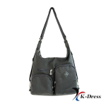 Mitme taskuga nahast moekas suure mahutavusega luksuslik ostukott must