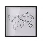 Piletivarjukast pesa raamiga Travel White Plane Route Puidust seiklusarhiivikarp M valge