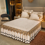 Paks soe voodikate voodil luksuslik seelikstiilis voodipesukomplekt queen-suuruses voodikate tikandiga puuvillane voodipesukate 200x220cm 1pc